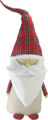 Northlight 26 Beige and Red Santa Claus Gnome with Plaid Hat Christmas Decoration