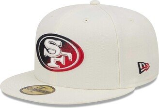 Men's Cream San Francisco 49ers Chrome Color Dim 59FIFTY Fitted Hat