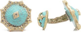 Men's Romero 18K Gold/Patina Round Crivelli Cufflinks