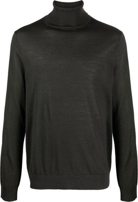 Roll-Neck Wool Jumper-BK