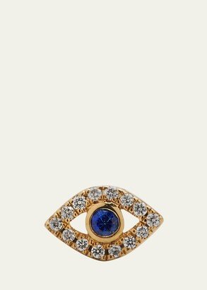 14k Diamond Mini Evil Eye Single Stud Earring