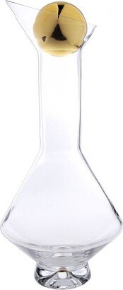 Glass Diamond Shaped Decanter with Gold Lid