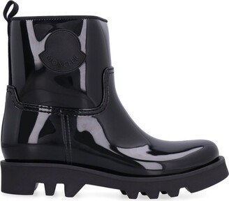 Logo Patch Round Toe Rain Boots