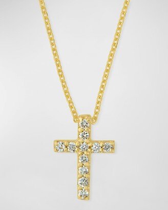 18k Small Diamond Cross Pendant Necklace