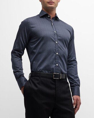 Men's Tonal-Printed Cotton Sport Shirt