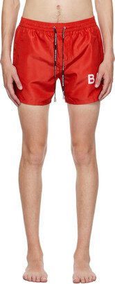 Red Printed Swim Shorts-AA