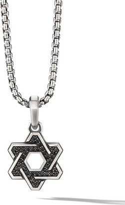 sterling silver Deco Star of David diamond pendant