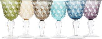 POLSPOTTEN Multicolor Blocks Wine Glass Set