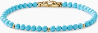 Bijoux Spiritual Beads Bracelet with Turquoise and 14K Yellow Gold Women's Size Medium