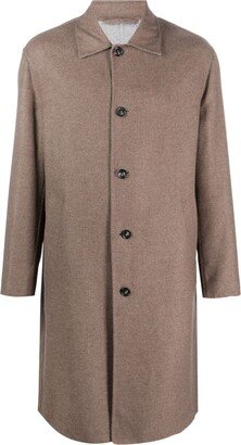 Single-Breasted Wool-Blend Peacoat