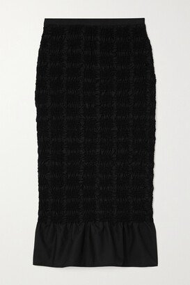 Ugne Ruffled Cotton-blend Skirt - Black