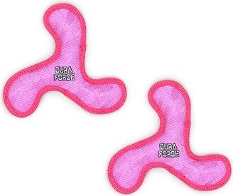 DuraForce Jr Boomerang Tiger Pink-Pink, 2-Pack Dog Toys