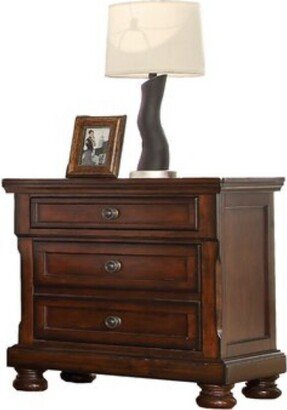 Simplie Fun Galaxy Home Austin Wood Nightstand with Hidden Jewelry Drawer in Dark Walnut