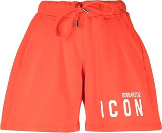 Logo-Print Cotton Shorts-AC