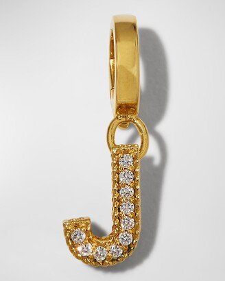 18k Gold & Diamond Letter J Charm