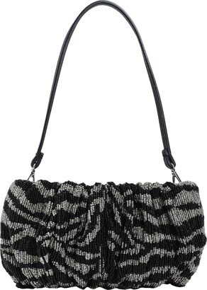 Beaded Bean Bag Handbag Black