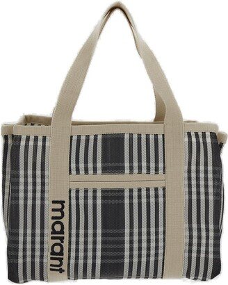 Striped Pattern Top Handle Bag