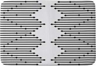 34x21 Nick Quintero Diamond Lines Memory Foam Bath Mat Black