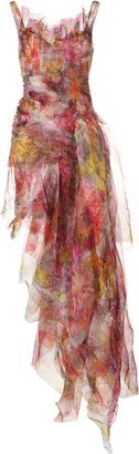 Meadowsweet abstract-print silk dress