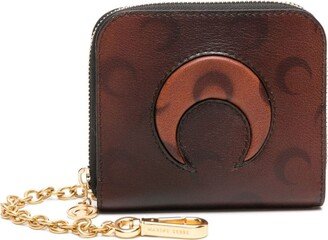 Crescent Moon-Embossed Leather Wallet