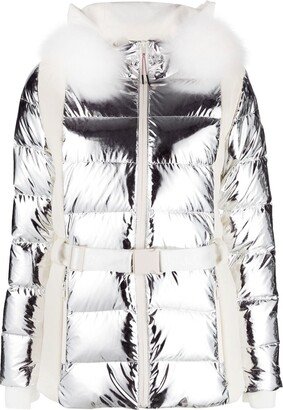 Metallic-Effect Padded Down Jacket