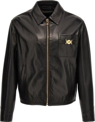 Zip-Up Leather Jacket-AM