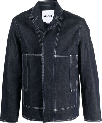 Concealed-Fastening Denim Cotton Jacket-AA