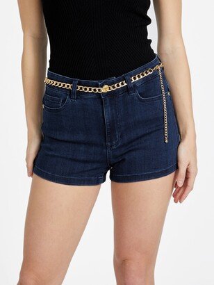 Guess Factory Eco Gracie Belted Denim Shorts-AA