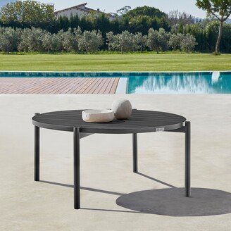 Tiffany Modern Aluminum Slat Top Round Outdoor Coffee Table