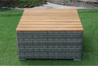 Miami Rattan Wicker Patio Coffee Table - Grey