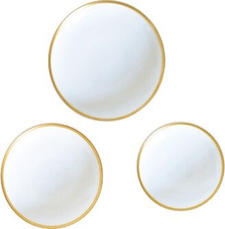 Golden Edge Canape Plates - Set of 3