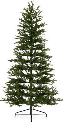 National Tree Company Montgomery 6-Foot Clear Prelit Flat Back Half Artificial Christmas Tree with 250 White Lights & Metal Base, Easy Assembly