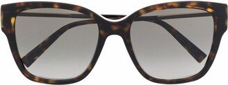 Tortoiseshell-Effect Cat-Eye Sunglasses
