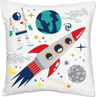 Big Dot Of Happiness Blast Off to Outer Space - Decorative Cushion Case Throw Pillow Cover 16 x 16 In