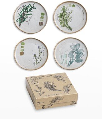 Farm To Table Herb Plates, Set of 4