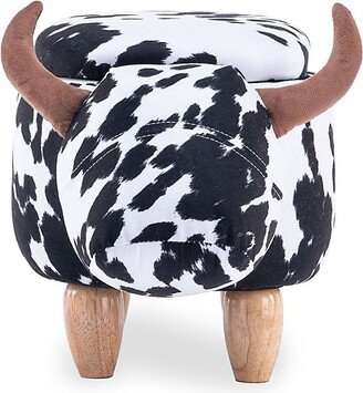 Home 2 Office Velvet & Wood Cow Ottoman