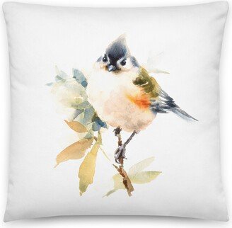 Titmouse Bird On Branch/New House Gift Home Decor Decorator Pillows Accent Includes Insert