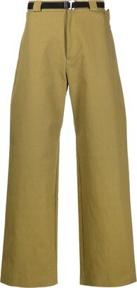 Wide-Leg Cotton Trousers-AE