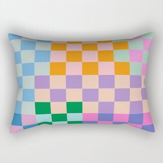 Checkerboard Collage Rectangular Pillow