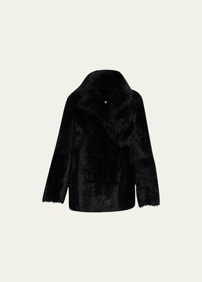 Toby Notched-Collar Shearling Coat