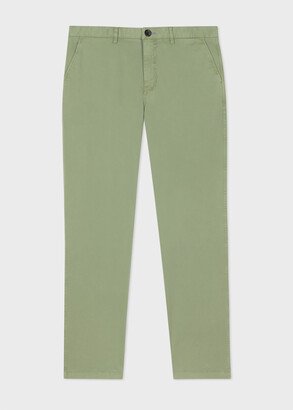 Tapered-Fit Pale Khaki Stretch-Cotton Chinos-AA