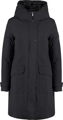 Military Technical Fabric Parka With Internal Removable Down Jacket