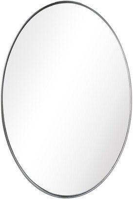 Ultra Polished Silver Stainless Steel Oval Wall Mirror