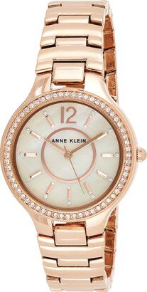 Women's AK/1854RMRG Premium Crystal Accented Rose Gold-Tone Bracelet Watch