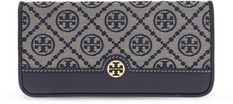 Wallet With Monogram Navy - Blue