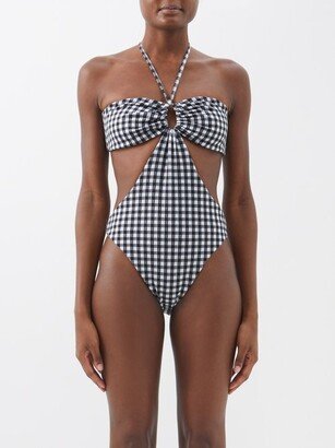 Blanca Cutout Checked Swimsuit