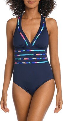 Painted Cross Back One-Piece Swimsuit