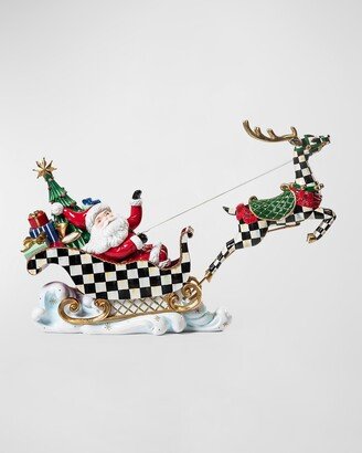 Granny Kitsch Illuminated Sleigh Ride Santa