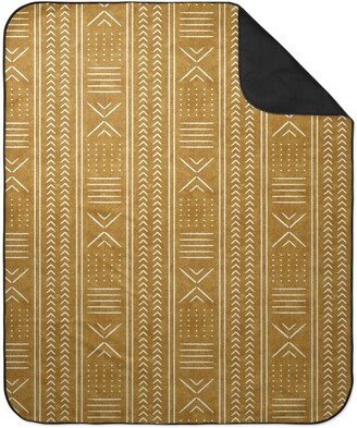 Picnic Blankets: Mudcloth - Mustard Picnic Blanket, Yellow