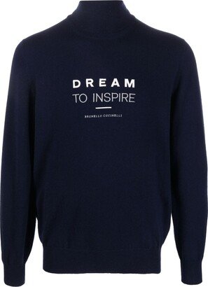 Embroidered-Slogan Cashmere Jumper